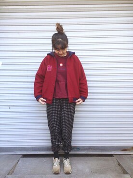 「TYAKASHAのアイテム（ブルゾン）」を使った、adiaaaaaaaさん（レディース・164cm）の冬コーディネート