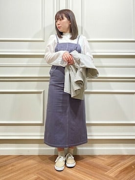 「SHIPS any（シップス エニィ）のアイテム（ノーカラージャケット）」を使った、工藤さん（レディース・156cm）の春コーディネート