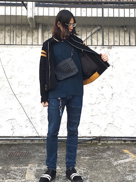 「SHAREEF（シャリーフ）のアイテム（ブルゾン）」を使った、タカハタ ヒロキさん（メンズ・183cm）の秋コーディネート