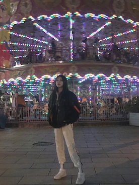 「Kappa（カッパ）のアイテム（Chinos、ホワイト系）」を使った、ujrfnfjrhd-さん（レディース・173cm）の秋コーディネート