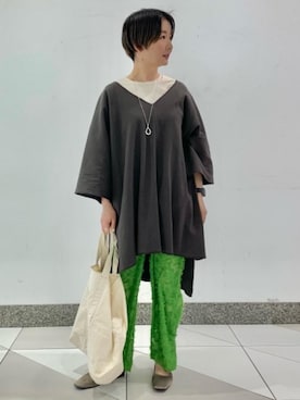「OUTERSUNSET（アウターサンセット）のアイテム」を使った、taniguchi6879さん（レディース・159cm）の春コーディネート