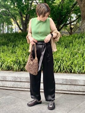 「Laugoa（ラウゴア）のアイテム（ハンドバッグ）」を使った、taniguchi6879さん（レディース・159cm）の春コーディネート