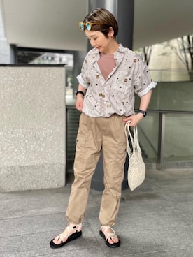 「☆柄シャツ」｜taniguchi6879さん（レディース・159cm）の春コーディネート