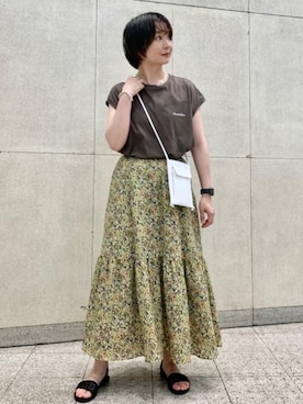 「green label relaxing（グリーンレーベルリラクシング）のFFC チェーン ショート ネックレス（ネックレス、シルバー系）」を使った、taniguchi6879さん（レディース・159cm）の夏コーディネート