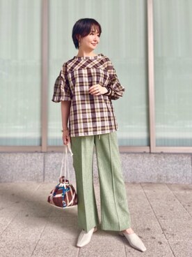 「☆柄シャツ」｜taniguchi6879さん（レディース・159cm）の夏コーディネート