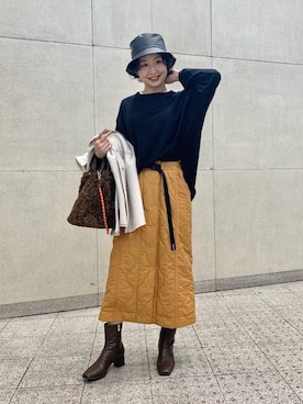 「OUTERSUNSET（アウターサンセット）のアイテム」を使った、taniguchi6879さん（レディース・159cm）の秋コーディネート