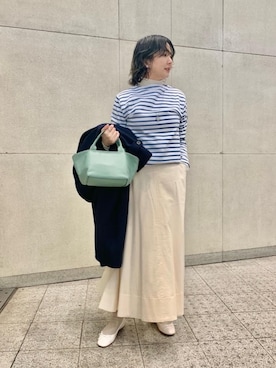「Tシャツ/カットソー」｜「アイテム（チェスターコート）」を使った、taniguchi6879さん（レディース・159cm）の冬コーディネート