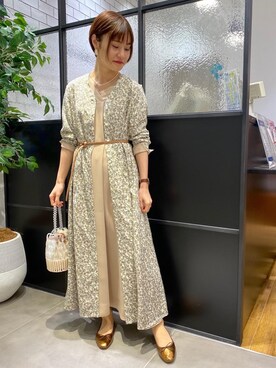「お呼ばれ」｜「アイテム（バレエシューズ）」を使った、ルクールブラン新宿ミロード店スタッフさん（レディース・158cm）の春コーディネート