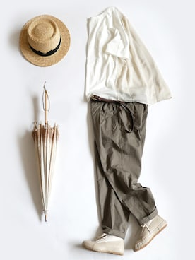 「SACRA（サクラ）のアイテム」を使った、GOUACHE FUKUOKA  ガッシュ福岡さん（レディース・160cm）の夏コーディネート