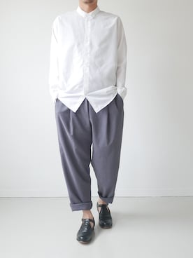 「メンズシャツ」｜GOUACHE FUKUOKA  ガッシュ福岡さん（メンズ・170cm）の春コーディネート