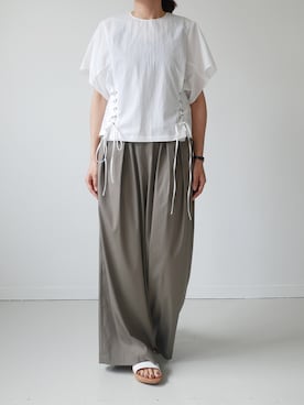 「SACRA（サクラ）のアイテム」を使った、GOUACHE FUKUOKA  ガッシュ福岡さん（レディース・160cm）の夏コーディネート