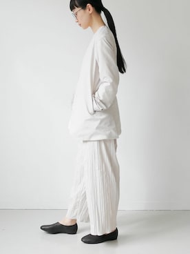 「ワントーンコーデ」｜「アイテム（ノーカラージャケット）」を使った、GOUACHE FUKUOKA  ガッシュ福岡さん（レディース・158cm）の春コーディネート