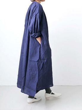 「ネイビー×ホワイト」｜「アイテム（ワンピース/ドレス）」を使った、GOUACHE FUKUOKA  ガッシュ福岡さん（レディース・159cm）の春コーディネート