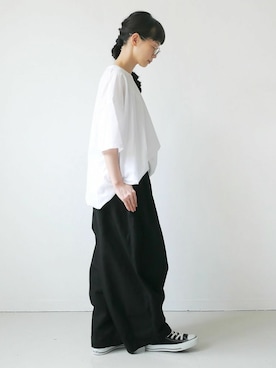 「Si-Si-Si（スースースー）のアイテム」を使った、GOUACHE FUKUOKA  ガッシュ福岡さん（レディース・158cm）の夏コーディネート