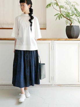 「その他セレクト（ソノタセレクト）のアイテム」を使った、GOUACHE FUKUOKA  ガッシュ福岡さん（レディース・158cm）の夏コーディネート