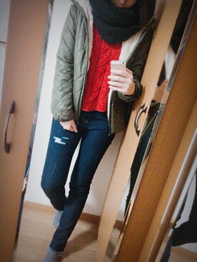 aakaさんの「モールヤーンビッグシルエットプルオーバー（earth music&ecology）」を使ったコーディネート