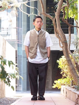 「Scye（サイ）のアイテム（パンツ）」を使った、KOBAYASHI　DAISUKEさん（メンズ・166cm）の春コーディネート