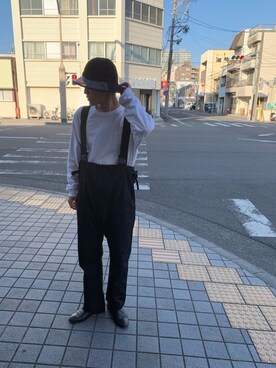 「napron（ナプロン）のアイテム（オールインワン・サロペット）」を使った、genさん（メンズ・178cm）の冬コーディネート