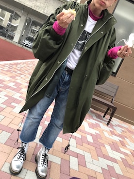 「シルバー」｜「アイテム（モッズコート）」を使った、Kanonさん（メンズ・163cm）の冬コーディネート