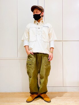 「AVIREX（アヴィレックス）のアイテム（ハンチング/ベレー帽）」を使った、RYOさん（メンズ・170cm）の春コーディネート