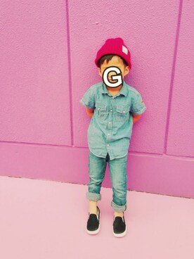 「DIESEL（ディーゼル）のアイテム（デニムパンツ、ブルー系）」を使った、Haha◡̈さん（レディース）の秋コーディネート