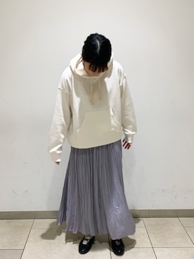 「Samansa Mos2 blue」｜「アイテム（バレエシューズ）」を使った、か な み さん（レディース・154cm）の春コーディネート