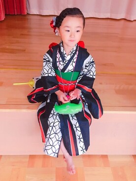 「アイテム（浴衣）」を使った、hanaさん（キッズ・120cm）の夏コーディネート