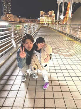 「no brand（ノーブランド）のアイテム（ブルゾン）」を使った、yamatenさん（キッズ・90cm）の冬コーディネート