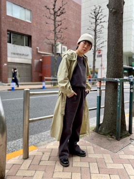 「ラフコーデ」｜「アイテム（トレンチコート）」を使った、Miyuさん（レディース・154cm）の春コーディネート
