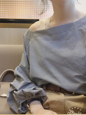 「バルーンスリーブ」｜るーさん（レディース・160cm）の夏コーディネート