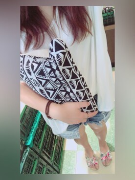 「Honeys（ハニーズ）のアイテム（クラッチバッグ）」を使った、Sachiさん（レディース・152cm）の夏コーディネート