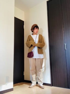 「RETRO GIRL（レトロガール）のアイテム（ハンチング/ベレー帽）」を使った、まっすーさん（レディース・158cm）の冬コーディネート