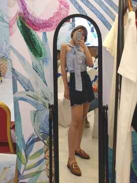「PULL&BEAR（プルアンドベア）のアイテム（スカート）」を使った、JO柚さん（レディース・170cm）の夏コーディネート