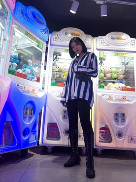「盐系风格」｜「アイテム（ブーツ）」を使った、JO柚さん（レディース・170cm）の夏コーディネート