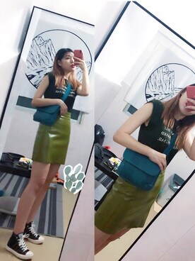 「通勤穿搭」｜「アイテム（タンクトップ）」を使った、JO柚さん（レディース・170cm）の夏コーディネート