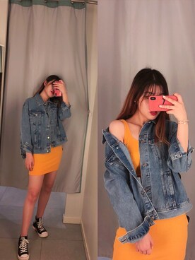 「日系极简」｜「アイテム（ジャンパースカート）」を使った、JO柚さん（レディース・170cm）の夏コーディネート