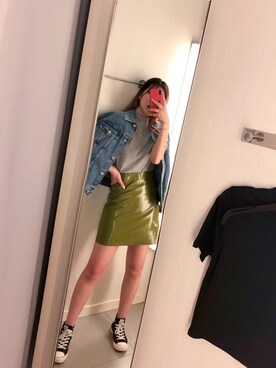 「通勤穿搭」｜「アイテム（デニムジャケット）」を使った、JO柚さん（レディース・170cm）の夏コーディネート