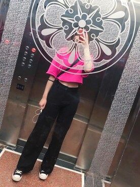「基础款」｜「アイテム（スラックス）」を使った、JO柚さん（レディース・170cm）の秋コーディネート