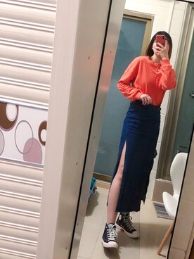 「通勤穿搭」｜「アイテム（パーカー）」を使った、JO柚さん（レディース・170cm）の秋コーディネート