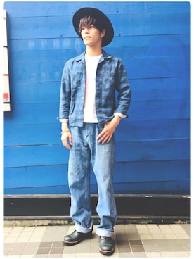 「The Flat Head（ザ・フラットヘッド）のアイテム（パンツ）」を使った、あきひろさん（メンズ・172cm）の夏コーディネート