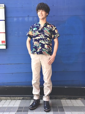 「The Flat Head（ザ・フラットヘッド）のアイテム（パンツ）」を使った、あきひろさん（メンズ・172cm）の夏コーディネート