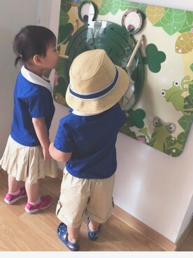 「MIKI HOUSE（ミキハウス）のアイテム（キャップ）」を使った、Leoさん（キッズ・90cm）の冬コーディネート