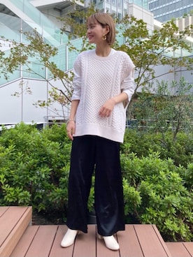 「ユナイテッドアローズ」｜「アイテム（ブーツ）」を使った、稲垣　オデット エ オディール スタッフさん（レディース・157cm）の秋コーディネート