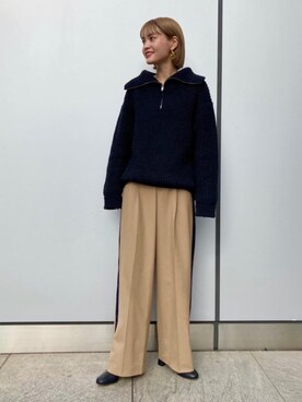 「ユナイテッドアローズ」｜「アイテム（ブーツ）」を使った、稲垣　オデット エ オディール スタッフさん（レディース・157cm）の冬コーディネート