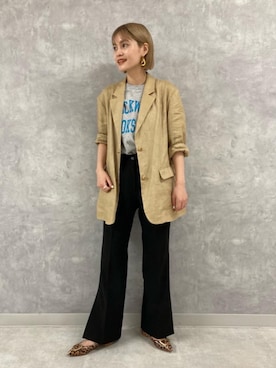 「スラックス 黒」｜稲垣　オデット エ オディール スタッフさん（レディース・157cm）の秋コーディネート