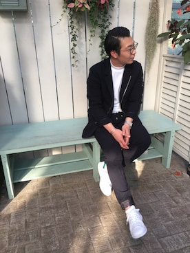 「KNOTT（ノット）のアイテム（トップス）」を使った、はむすけさん（メンズ・168cm）の春コーディネート