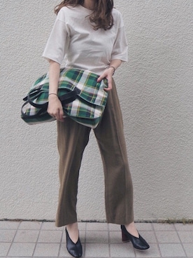 「アイテム（トートバッグ、その他）」を使った、mame38さん（レディース・168cm）の夏コーディネート