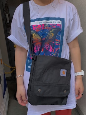 「OBEY」｜「アイテム（Tシャツ/カットソー）」を使った、ゆなさん（レディース・157cm）の夏コーディネート