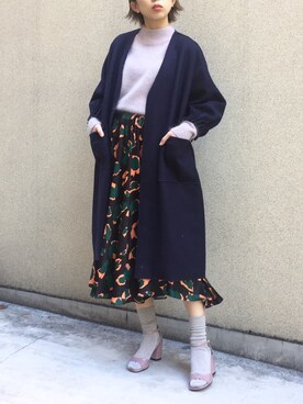 「アイテム（ニット/セーター）」を使った、OHARUさん（レディース・158cm）の冬コーディネート