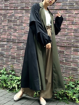 「OSMOSIS（オズモーシス）のアイテム（その他アウター）」を使った、OHARUさん（レディース・159cm）の秋コーディネート